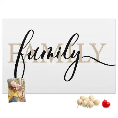 Memobord van kurk Woord "family" dierbaren