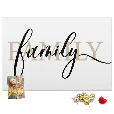 Memobord van kurk Woord "family" dierbaren