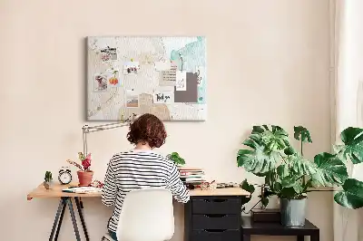 Kurk prikbord Aquarel vlekken