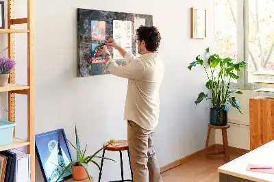 Memobord van kurk Decoratieve geaderde steen