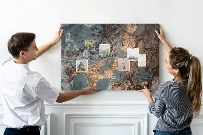Memobord van kurk Decoratieve geaderde steen