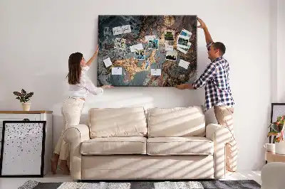 Memobord van kurk Decoratieve geaderde steen