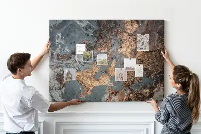 Memobord van kurk Decoratieve geaderde steen