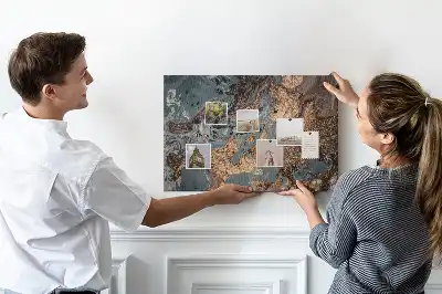 Memobord van kurk Decoratieve geaderde steen
