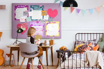 Memobord van kurk Monsternotities
