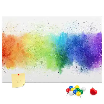 Kurk prikbord met abstracte regenboog print