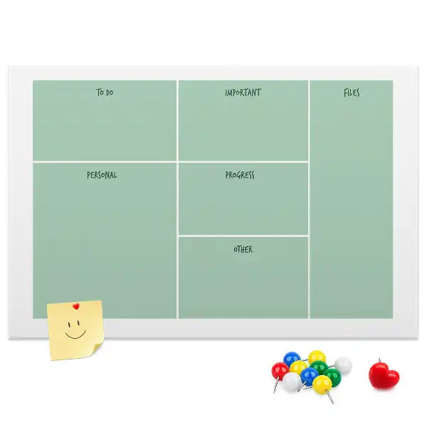 Memobord van kurk Bureau-organizer