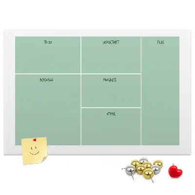 Memobord van kurk Bureau-organizer