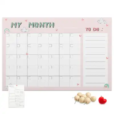 Kurk prikbord Maandplanner voor kinderen