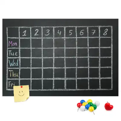 Kurken memobord met lesrooster voor kinderen