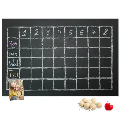 Memobord van kurk Lesrooster van het kind