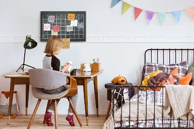 Memobord van kurk Lesrooster van het kind