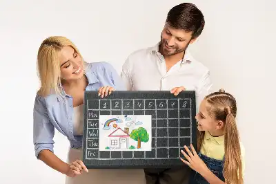 Memobord van kurk Lesrooster van het kind
