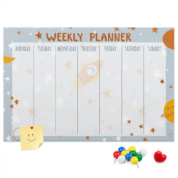 Memobord van kurk Takenorganizer voor een week