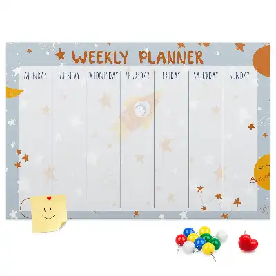 Memobord van kurk Takenorganizer voor een week