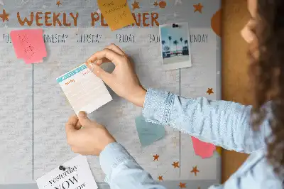 Memobord van kurk Takenorganizer voor een week