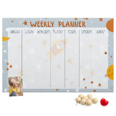 Memobord van kurk Takenorganizer voor een week