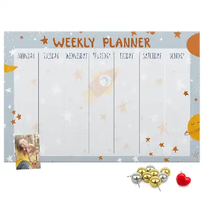Memobord van kurk Takenorganizer voor een week