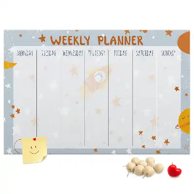Memobord van kurk Takenorganizer voor een week