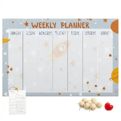 Memobord van kurk Takenorganizer voor een week
