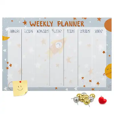 Memobord van kurk Takenorganizer voor een week