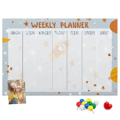 Memobord van kurk Takenorganizer voor een week