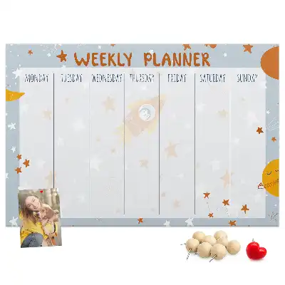 Memobord van kurk Takenorganizer voor een week