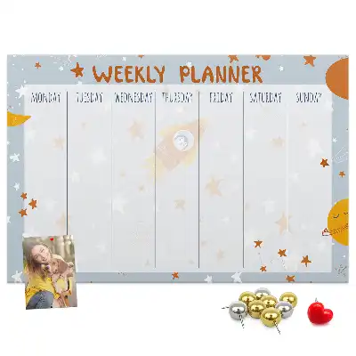 Memobord van kurk Takenorganizer voor een week