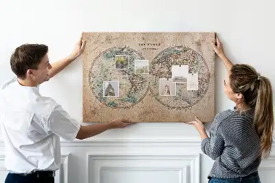 Memobord van kurk Wereld wereldbol kaart