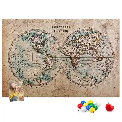 Memobord van kurk Wereld wereldbol kaart