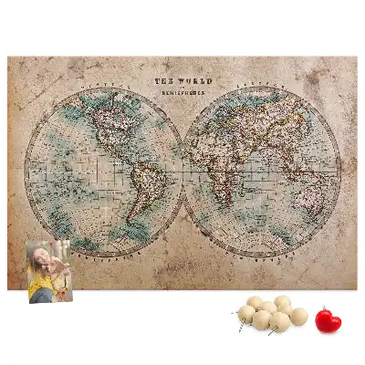 Memobord van kurk Wereld wereldbol kaart