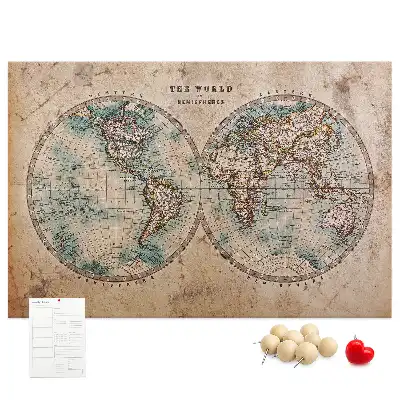 Memobord van kurk Wereld wereldbol kaart