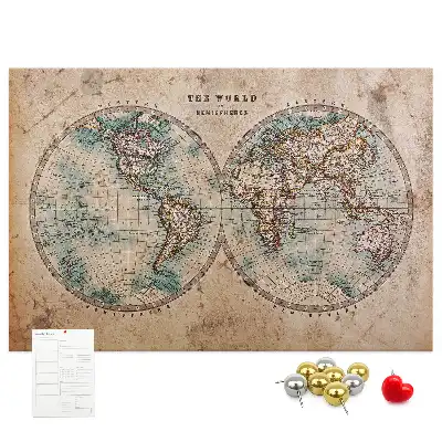 Memobord van kurk Wereld wereldbol kaart