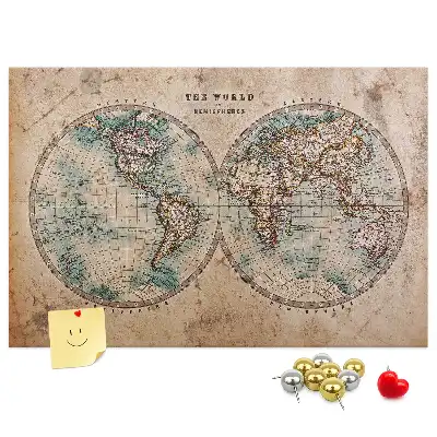 Memobord van kurk Wereld wereldbol kaart