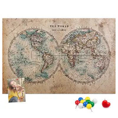 Memobord van kurk Wereld wereldbol kaart