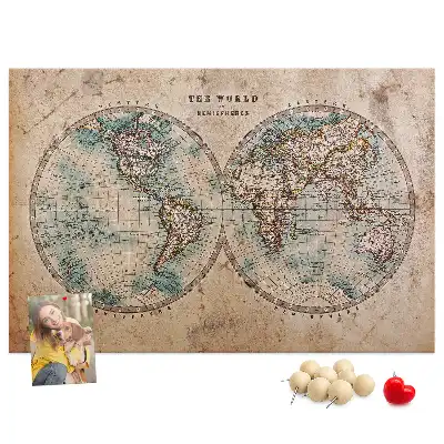 Memobord van kurk Wereld wereldbol kaart