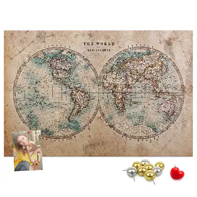 Memobord van kurk Wereld wereldbol kaart