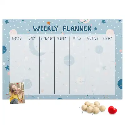 Kurk prikbord Weekplanner kosmos