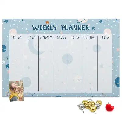 Kurk prikbord Weekplanner kosmos