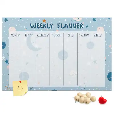 Kurk prikbord Weekplanner kosmos