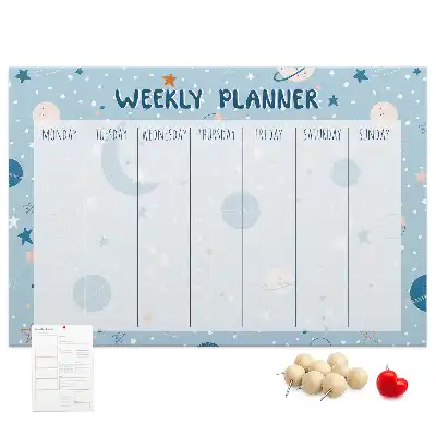Kurk prikbord Weekplanner kosmos