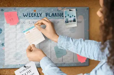 Kurk prikbord Weekplanner kosmos