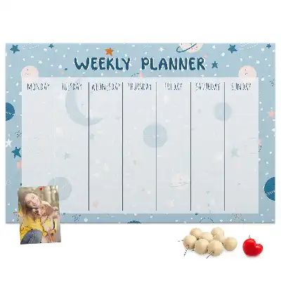 Kurk prikbord Weekplanner kosmos