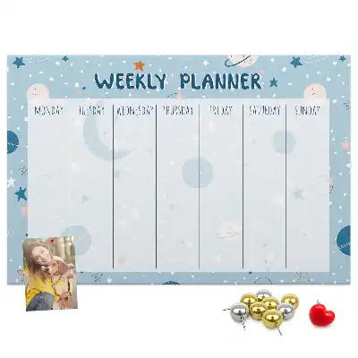 Kurk prikbord Weekplanner kosmos