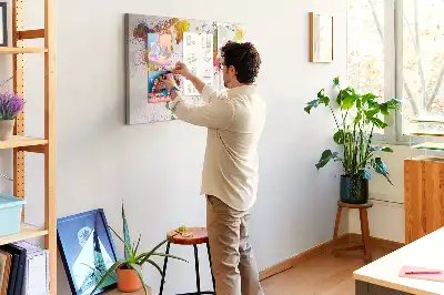 Memobord van kurk Aquarel geschilderde continenten