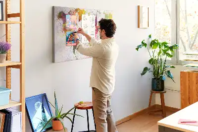 Memobord van kurk Aquarel geschilderde continenten