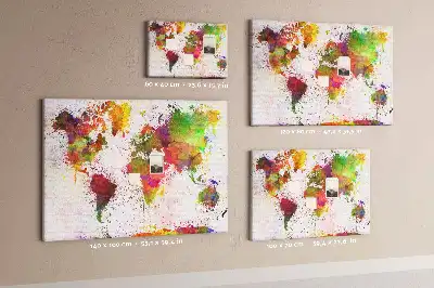Memobord van kurk Aquarel geschilderde continenten
