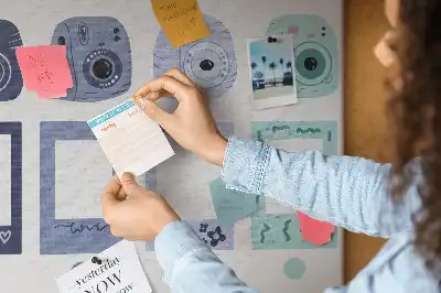 Memobord van kurk Polaroid lijstjes