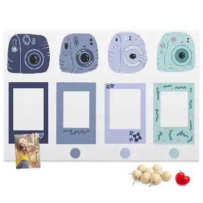 Memobord van kurk Polaroid lijstjes