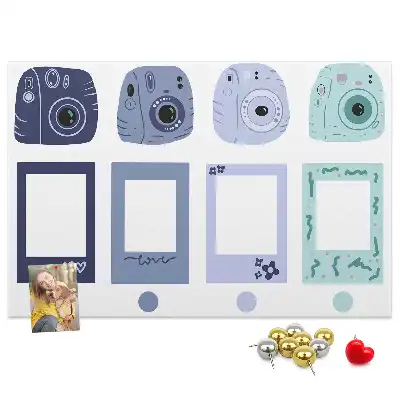 Memobord van kurk Polaroid lijstjes